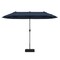 Polyester 13 Feet Double-Sided Patio Twin Table Umbrella with Crank Handle & UV Protection